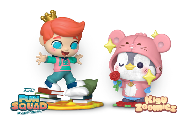 Funko Premium Blind Boxes featuring Kiguzoomies and Funko Fun Squad