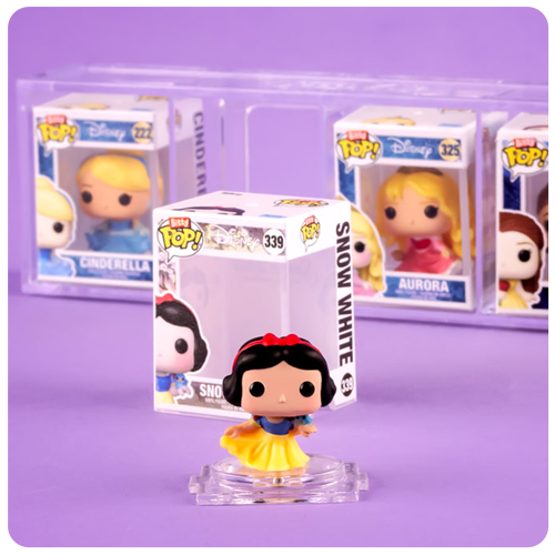 Purple background with Disney Bitty POP! Princess figures