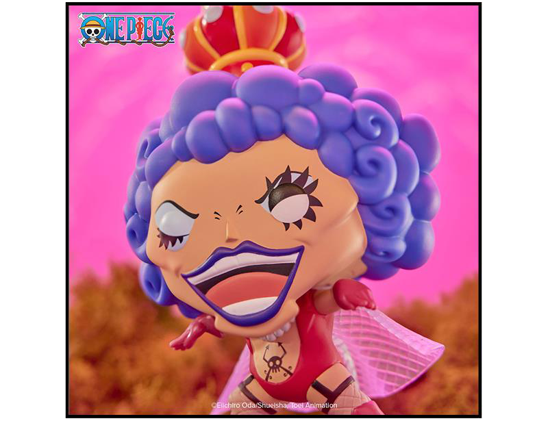 Pink product background featuring Funko POP! One Piece Emporio Ivankov