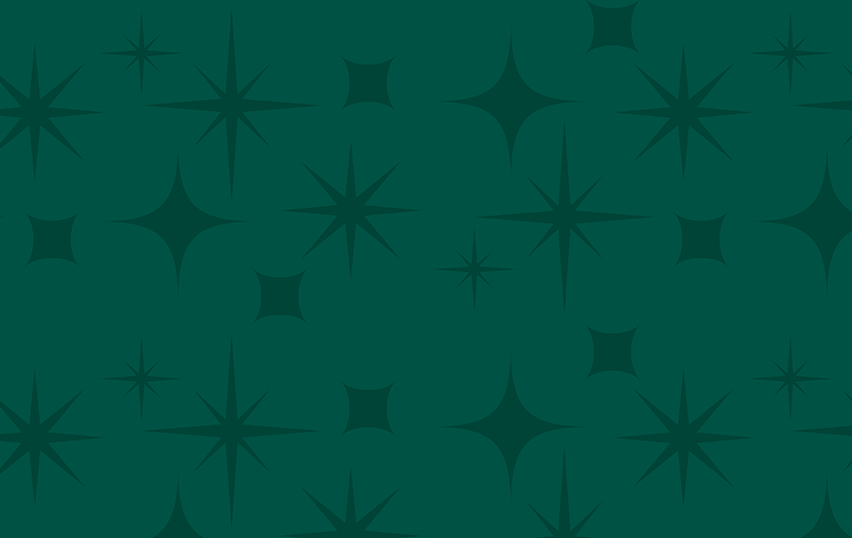 Dark Green background with multi-shaped stars seamless pattern